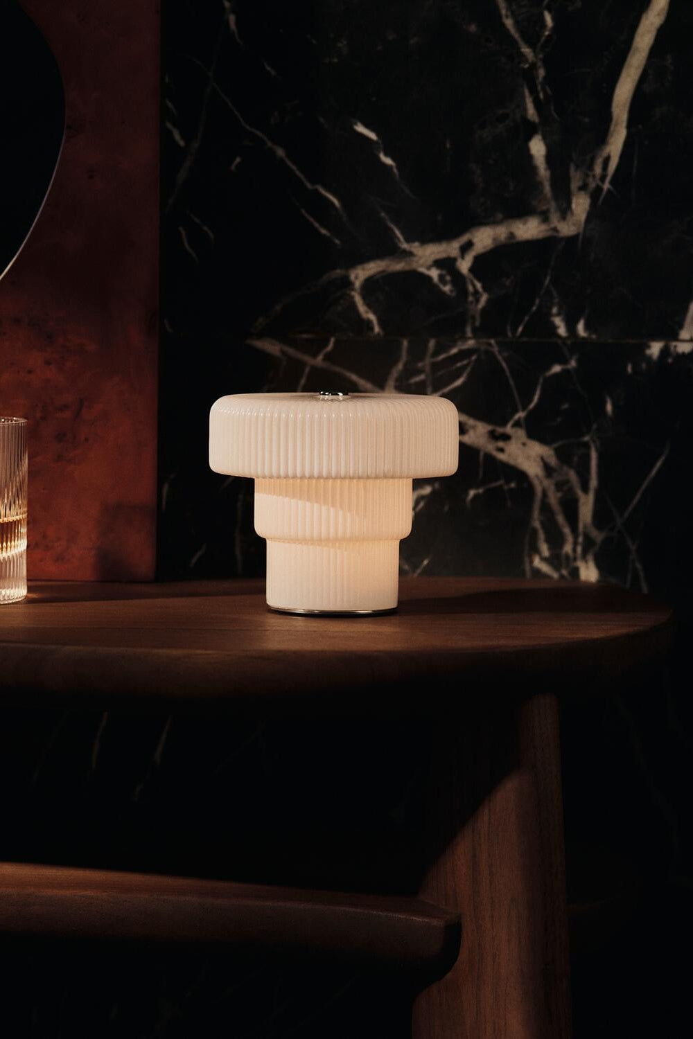 Ripple trådløs lampe, H10 cm- White